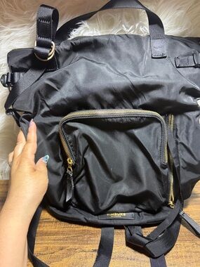 Timbuk2 Black Nylon Backpack with Gold Hardware